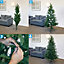 Dellonda Pre-Lit 7ft Hinged Christmas Tree, Warm White LED Lights & PE/PVC Tips