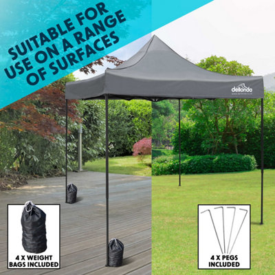 Dellonda Premium 3x3m Pop-Up Gazebo & Side Walls with Carry Bag, Stakes & Weight Bags