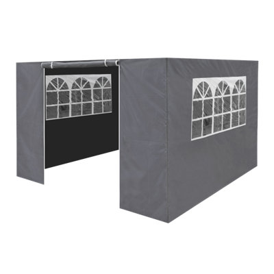 Dellonda Premium Gazebo/Marquee Side Walls/Doors/Windows, Fits 3 x 3m Models - Dark Green (DG148)