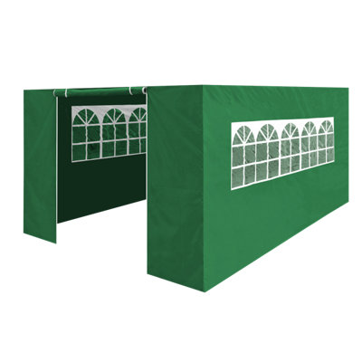 Dellonda Premium Side Walls Doors Windows For Gazebo Marquee Fits 3 x 4.5m Green