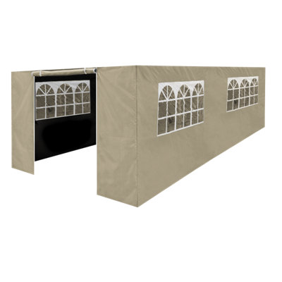 Dellonda Premium Side Walls Doors Windows For Gazebo Marquee Fits 3 x 6m Beige