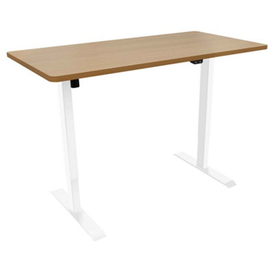 Dellonda Single Motor Height Adjustable Electric Sit & Stand Office Desk - Oak