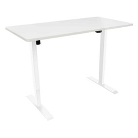 Dellonda Single Motor Height Adjustable Electric Sit & Stand Office Desk - White