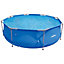 Dellonda Swimming Pool 10ft 300cm Round Steel Frame Above Ground & Accessories