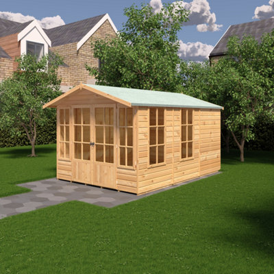 Delmora 8 x 12 Shiplap Summerhouse - Wood - L392.1 x W261.3 x H217.4 cm