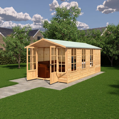 Delmora 8 x 16 Shiplap Summerhouse - Wood - L511.5 x W261.3 x H217.4 cm