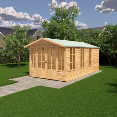 Delmora 8 x 16 Shiplap Summerhouse - Wood - L511.5 x W261.3 x H217.4 cm