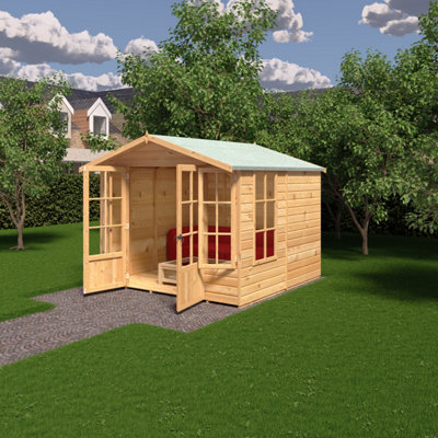 Delmora 8 x 8 Shiplap Summerhouse - Wood - L272.7 x W261.3 x H217.4 cm - 3
