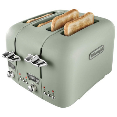 Delonghi Argento 1.7L Kettle & 4 Slice Toaster Set, Green