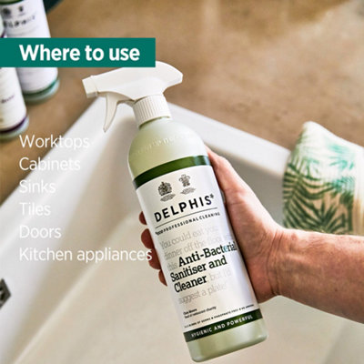 Delphis Eco Anti-Bacterial Sanitiser 2L Refill (Concentrate). Multi-surface kitchen spray, antibacterial - kills 99.9% of bacteria