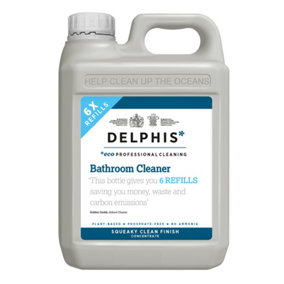 Delphis Eco Bathroom Cleaner 2L Refill (Concentrate). Eco friendly cleaner for bathrooom surfaces - sinks, toilets, tiles, glass