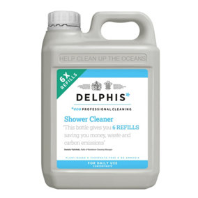 Delphis Eco Daily Shower Cleaner 2L Refill (Concentrate). Removes limescale from showers, glass & tiles for a streak free finish