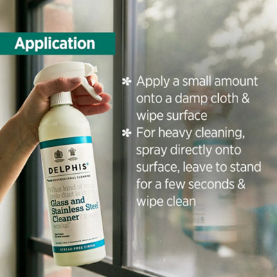 Delphis Eco Glass and Stainless Steel Cleaner 2L Refill. For windows, glass, mirrors, sinks, pans & appliances