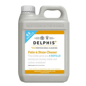 Delphis Eco Patio and Stone Cleaner 2L Refill (Concentrate). For gardens, indoor and outdoor. Pet and plant safe