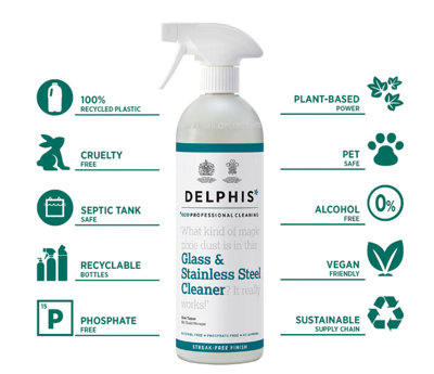 Delphis Eco Professional Glass and Stainless Steel Cleaner Spray 700ml