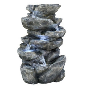 Delsol Casacade Rock Effect Mains Plugin Powered Water Feature