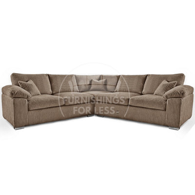 Delta Large 5 Seater Corner Sofa Coffee Jumbo Cord