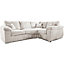 Delta Large Cream 4 Seater Corner Sofa Right Hand Facing Jumbo Cord L Shape