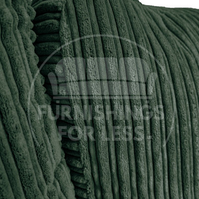 Delta Large Green 4 Seater Corner Sofa Left Hand Facing Jumbo Cord L Shape