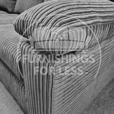 Delta Large Long Narrow Grey 5 Seater Corner Sofa Left Hand Facing Jumbo Cord L Shape