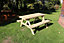 Deluxe A-frame Picnic Table, Traditional Wooden Garden Furniture - L90 x W150 x H90 cm - Minimal Assembly Required