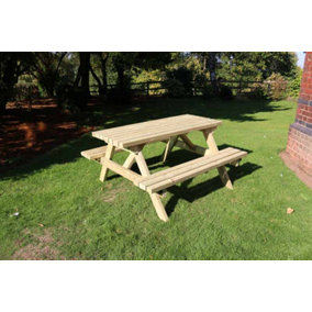 Deluxe A-Frame Picnic Table, traditional wooden picnic bench