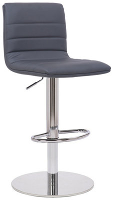 Deluxe Aldo Swivel Kitchen Bar Stool, Adjustable Height and Weighted Base Home Barstool, Charcoal Grey