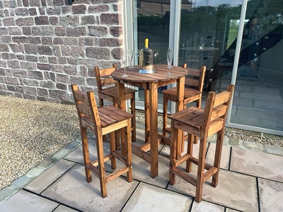 Deluxe Alfresco Bar Set Four Seater - L170 x W170 x H110 - Redwood ...