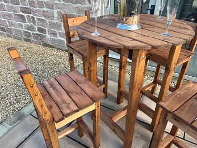 Deluxe Alfresco Bar Set Four Seater - L170 x W170 x H110 - Redwood ...