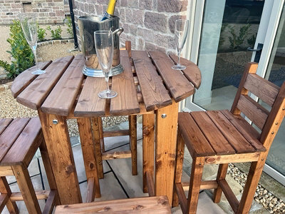 Deluxe Alfresco Bar Set Four Seater - L170 x W170 x H110 - Redwood ...