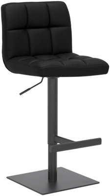 Deluxe Allegro Bar Stool, Luxury frame in Matt black with Weighted Base , Kitchen Bar Stool, Black