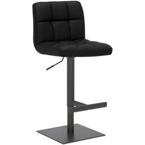 Deluxe Allegro Bar Stool, Luxury frame in Matt black with Weighted Base , Kitchen Bar Stool, Black