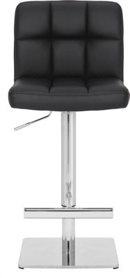 Deluxe Allegro Kitchen Bar Stool, Weighted Base, Gas Lift Mechanism, Breakfast Bar Stool, Black