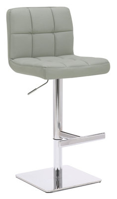 Deluxe Allegro Real Leather Bar Stool Grey