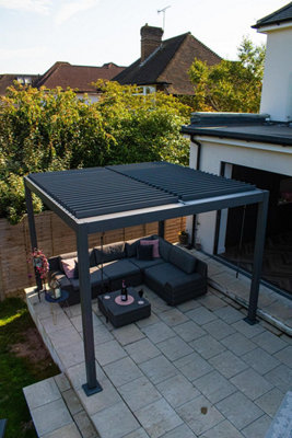 Deluxe Aluminium Pergola - 3x3m BPS Deluxe Full Aluminium Pergola with Dual Zone Roof - 4