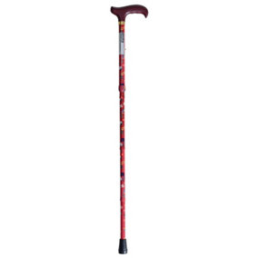 Deluxe Ambidextrous Foldable Walking Cane - 5 Height Settings - Cherry Blossom