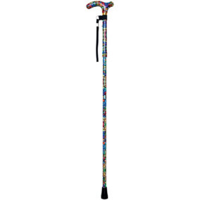 Deluxe Ambidextrous Foldable Walking Cane - 5 Height Settings - Mosaic Design