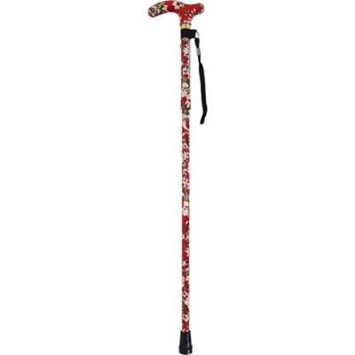 Deluxe Ambidextrous Foldable Walking Cane - 5 Height Settings - Rouge Design