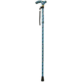 Deluxe Ambidextrous Foldable Walking Cane - 5 Height Settings - Tile Design