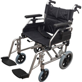 Deluxe Attendant Propelled Transit Wheelchair - Nylon Seat - 150kg Weight Limit