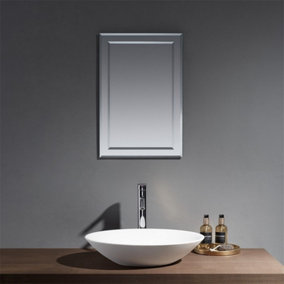 Deluxe Bathroom Wall Mirror - Rectangular 400 x 600mm - Bevelled Edge Wall Mirror