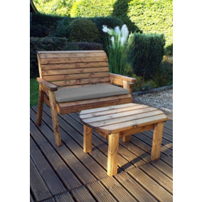 Deluxe Bench Set with Cushions - W120 x D170 x H98 - Fully Assembled - Grey