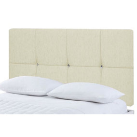 Deluxe Chenille 4ft6 Double 20" Headboard - Cream