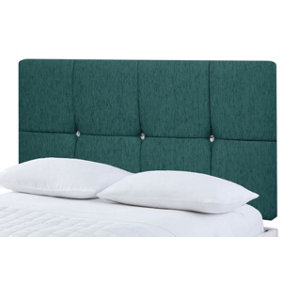 Deluxe Chenille 4ft6 Double 20" Headboard - Teal