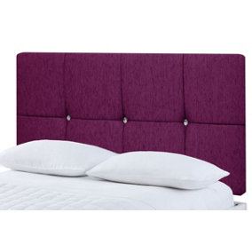 Deluxe Chenille 5ft Kingsize 20" Headboard - Purple