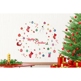 Deluxe Christmas Decor Kit Santa Delight Art Wall Sticker Decal Home Decoration