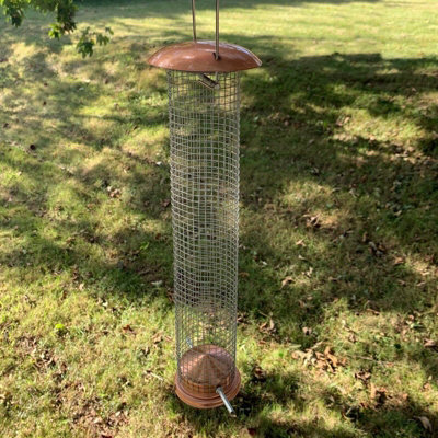 Deluxe Complete Metal Bird Feeding Station with Large Copper Style Feeders