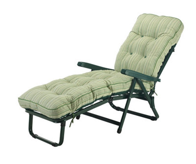 Deluxe Cotswold Stripe Sun Lounger Bed - L115 x W65 x H94 cm