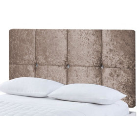 Deluxe Crushed Velvet 2ft6 Small Single 20" Headboard - Champagne