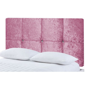 Deluxe Crushed Velvet 2ft6 Small Single 20" Headboard - Pink
